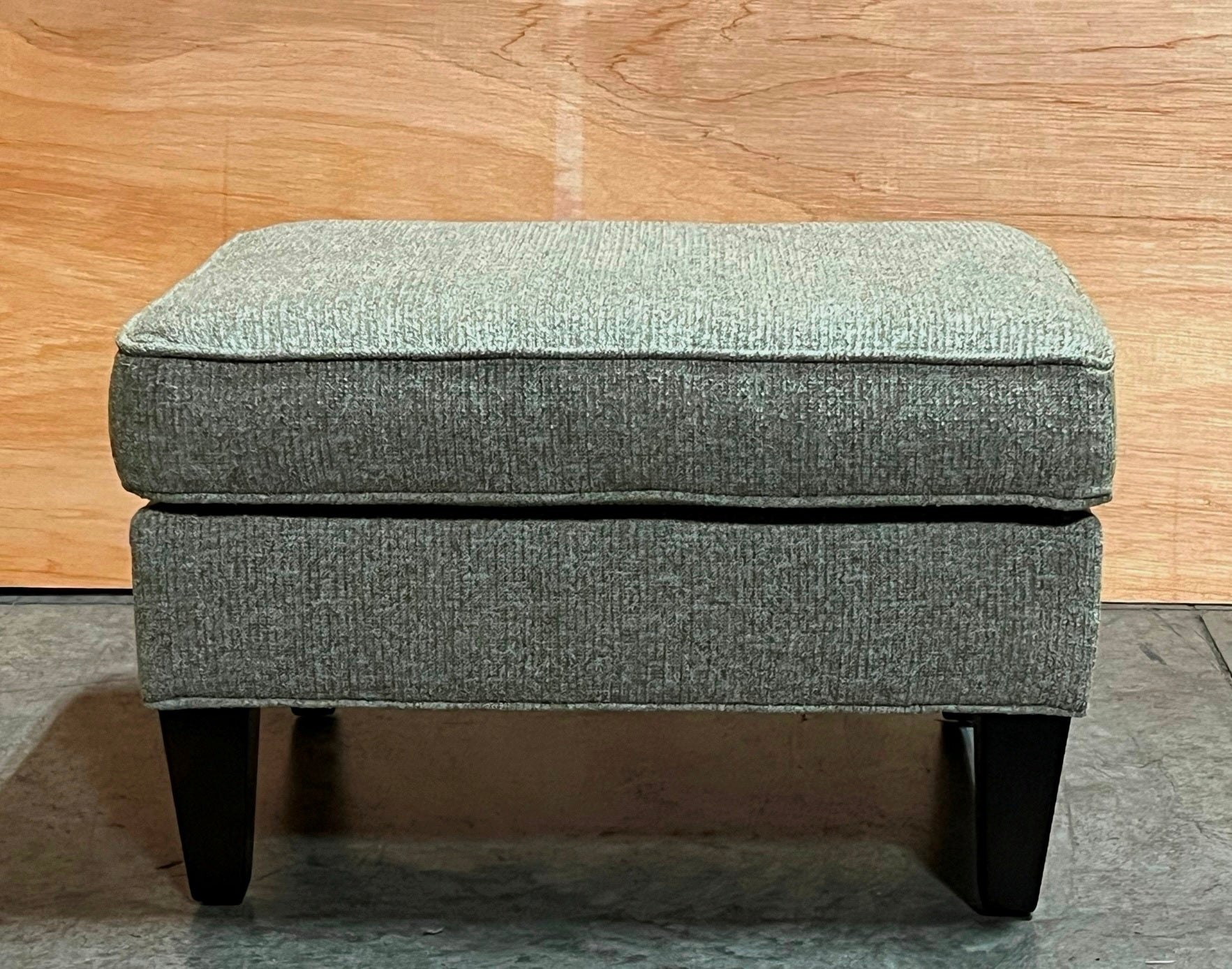 Front view of Piper Ottoman in Justin Moss