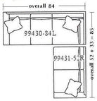 Oscar Condo Sectional for smaller spaces- Showroom Model, , Showroom Models - Endicott Home Furnishings - 4