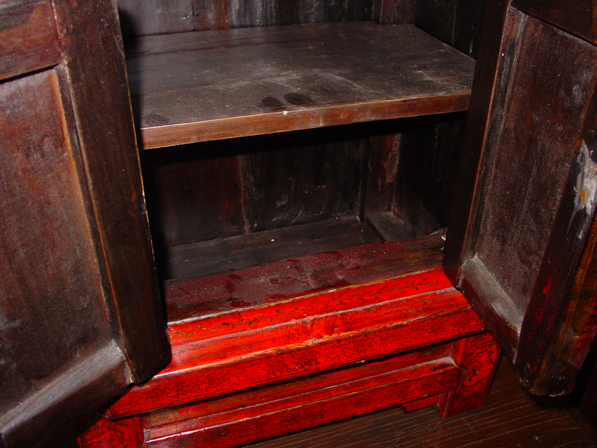 Antique Split Bamboo Storage Cabinet - Clearance - Endicott Home Furnishings