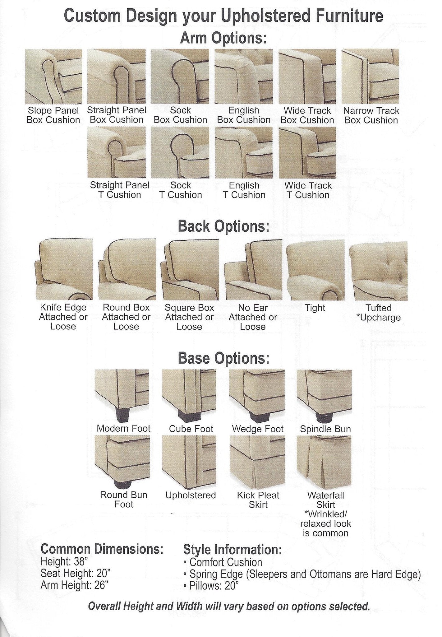 Temple Tailor Made 6600 Sectional #2 (Reversible), OPTIONS for styling Sectionals - Endicott Home Furnishings