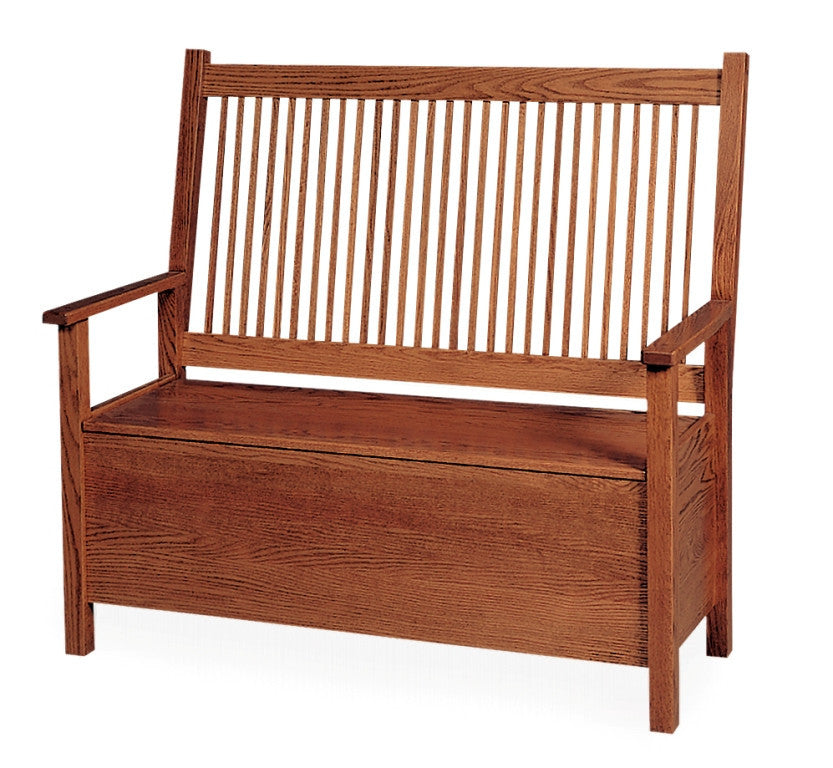 The Alamo Mission Deacons Bench with Storage, ,  - Endicott Home Furnishings