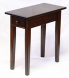 Narrow Maple Shaker Chairside End Table with Drawer  - 1