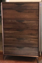 Slim, modern six drawer chest in sap cherry made in USA