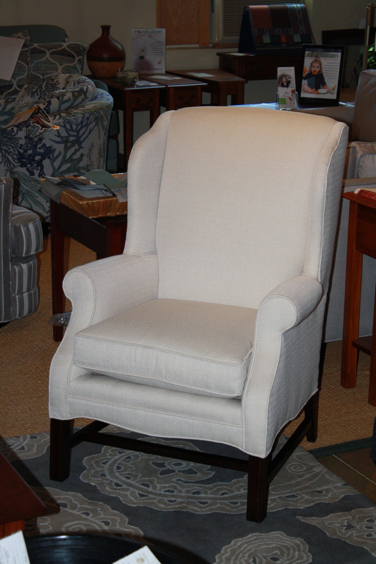 Cozy and Supportive Smaller Carmel Wing Back Chair