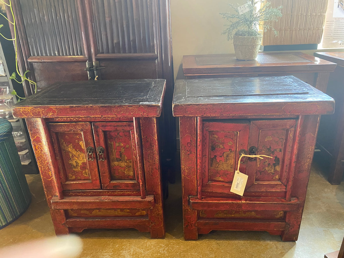 Antique Split Bamboo Storage Cabinet - Clearance - Endicott Home