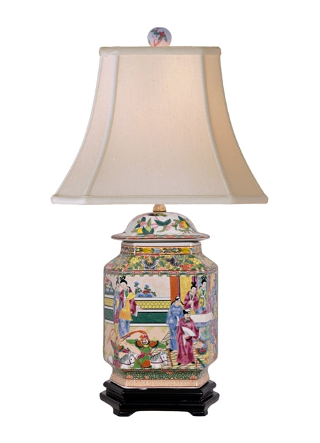 Asian-Themed Ceramic Lamp