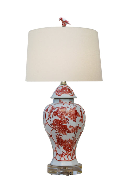 Asian-Themed Ceramic Lamp