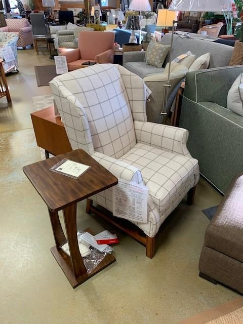 Cozy and Supportive Smaller Non toxic Wing Back chair Showroom